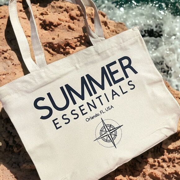 NWT Wool + Pepper Co. SUMMER ESSENTIALS zipper Tote Bag with Custom Location - Picture 4 of 9